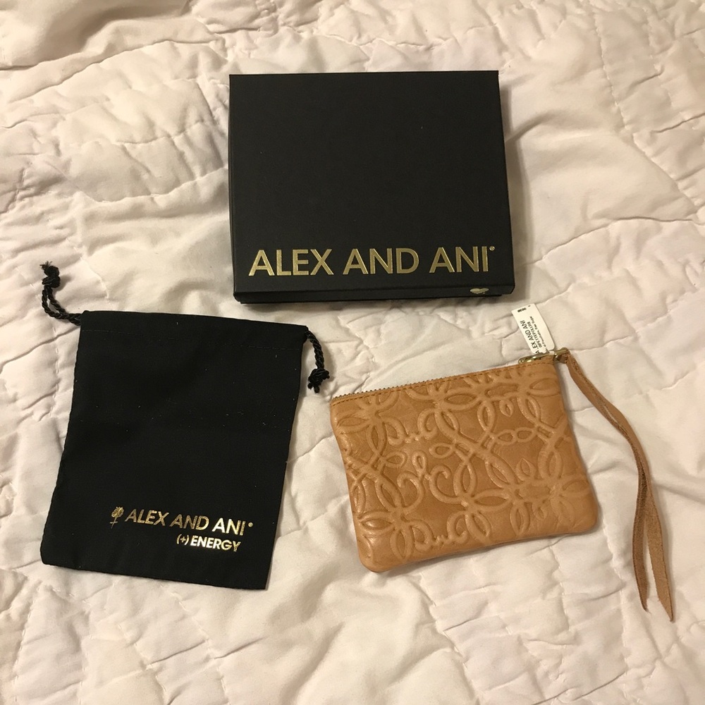 Alex and Ani Leather Pouchette Raw Sugar